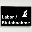 Praxisschild Acrylglas / Folienaufkleber Labor/Blutabnahme zum Kleben