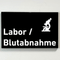 Praxisschild Acrylglas / Folienaufkleber Labor/Blutabnahme zum Kleben