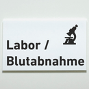 Praxisschild Acrylglas / Folienaufkleber Labor/Blutabnahme zum Kleben