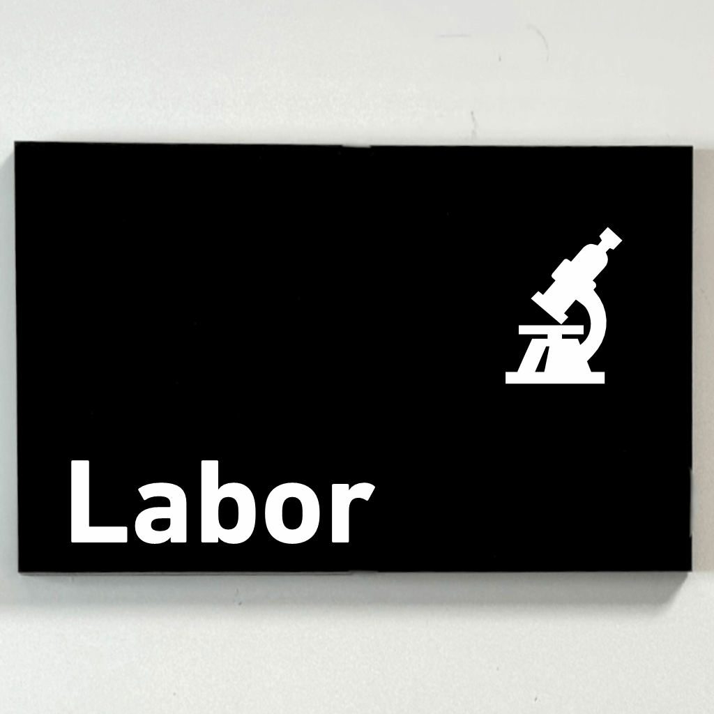 Labor - Praxisschild aus Acrylglas / Folie in 130 x 200 mm zum Kleben