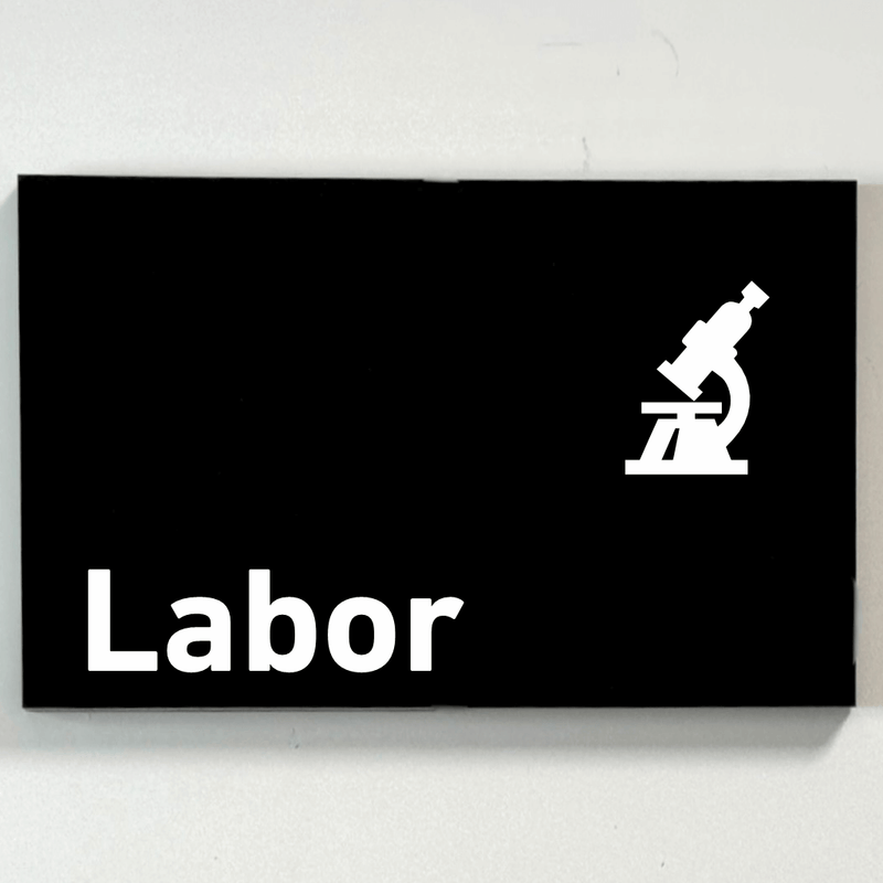 Schild für Ihre Praxis aus Acrylglas / Folie Labor zum Kleben