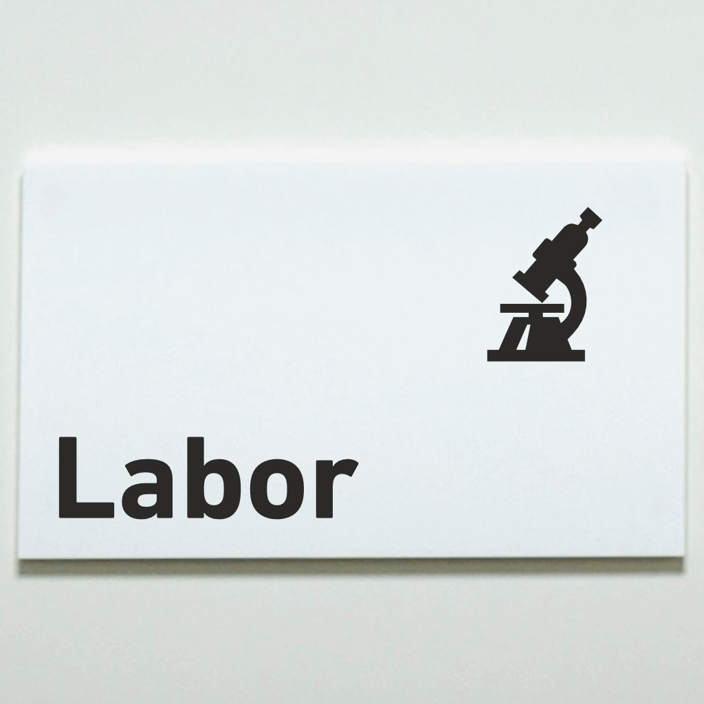 Labor - Praxisschild aus Acrylglas / Folie in 130 x 200 mm zum Kleben