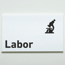 Schild für Ihre Praxis aus Acrylglas / Folie Labor zum Kleben