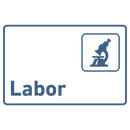 Schild für Ihre Praxis aus Acrylglas / Folie Labor zum Kleben