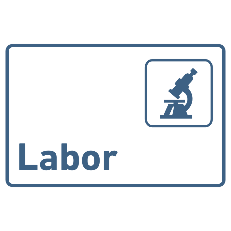 Schild für Ihre Praxis aus Acrylglas / Folie Labor zum Kleben