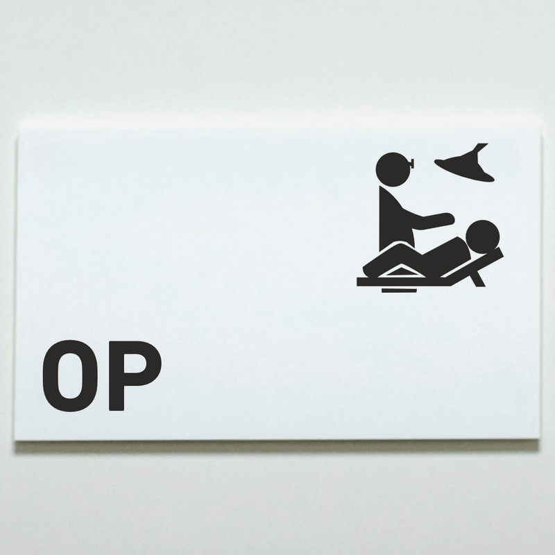 Praxisschild Acrylglas / Folienaufkleber OP zum Kleben (Kopie)
