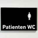 Praxisschild aus Acryl / Folie Patienten WC Damen zum Kleben