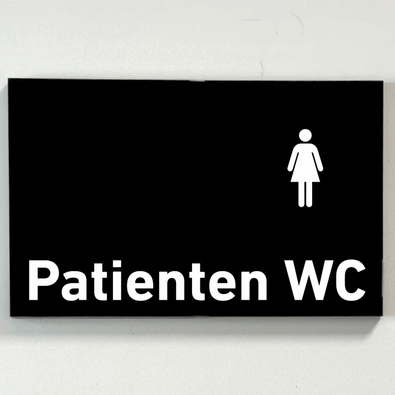 Praxisschild aus Acryl / Folie Patienten WC Damen zum Kleben