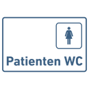 Praxisschild aus Acryl / Folie Patienten WC Damen zum Kleben