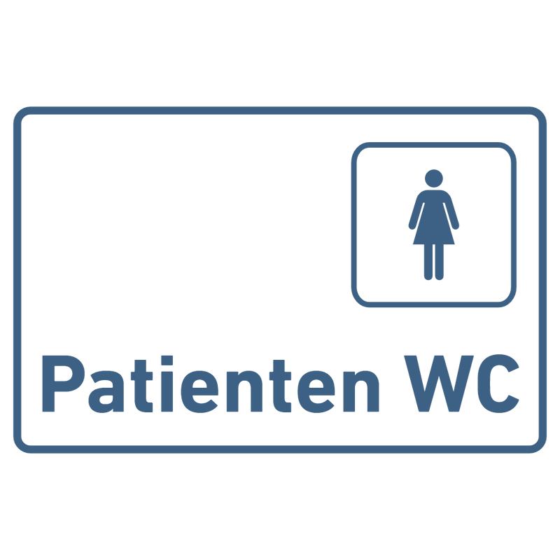 Praxisschild aus Acryl / Folie Patienten WC Damen zum Kleben