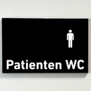 Praxisschild aus Acryl / Folie Patienten WC Herren zum Kleben