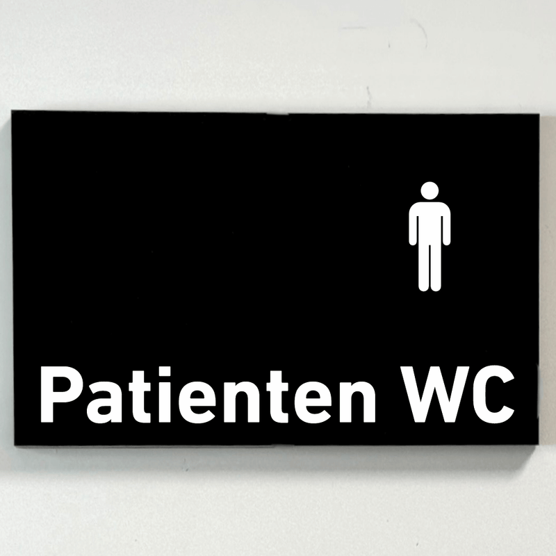 Praxisschild aus Acryl / Folie Patienten WC Herren zum Kleben