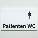 Praxisschild aus Acryl / Folie Patienten WC Herren zum Kleben