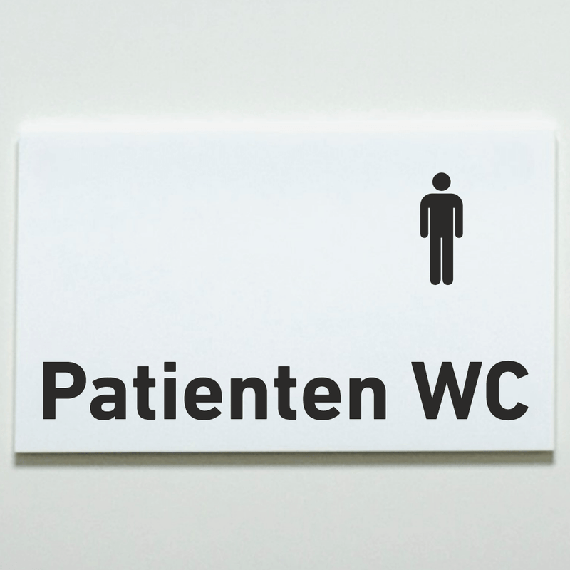 Praxisschild aus Acryl / Folie Patienten WC Herren zum Kleben