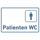 Praxisschild aus Acryl / Folie Patienten WC Herren zum Kleben