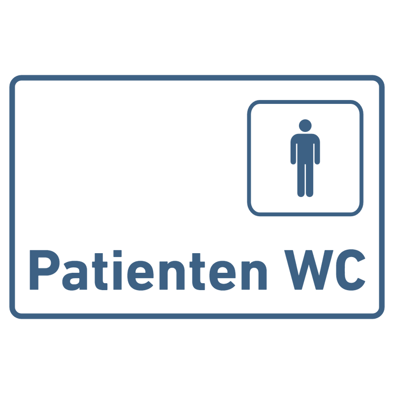 Praxisschild aus Acryl / Folie Patienten WC Herren zum Kleben