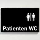 Praxisschild aus Acryl / Folie Patienten WC zum Kleben