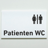 Patienten WC  - Praxisschild aus Acryl / Folie in 130 x 200 mm zum Kleben