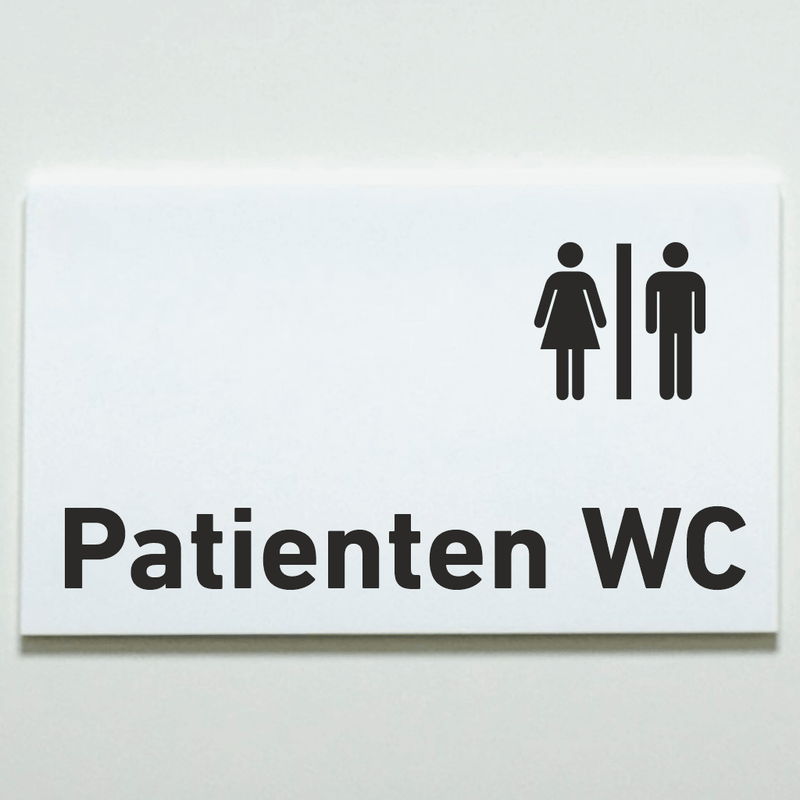 Praxisschild aus Acryl / Folie Patienten WC zum Kleben