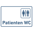 Praxisschild aus Acryl / Folie Patienten WC zum Kleben