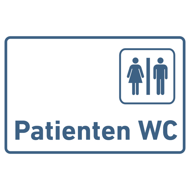 Praxisschild aus Acryl / Folie Patienten WC zum Kleben