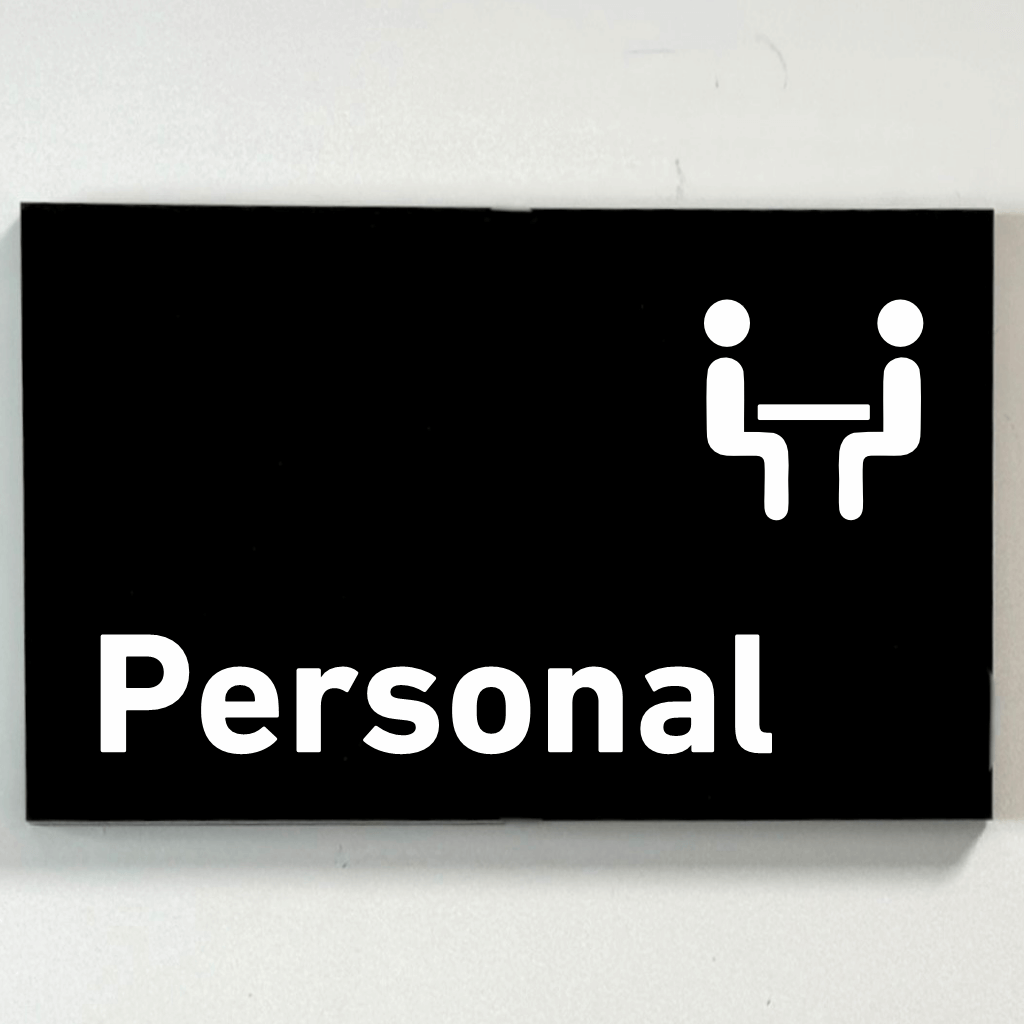 Praxisschild  aus Acryl oder Folie Personal zum Kleben