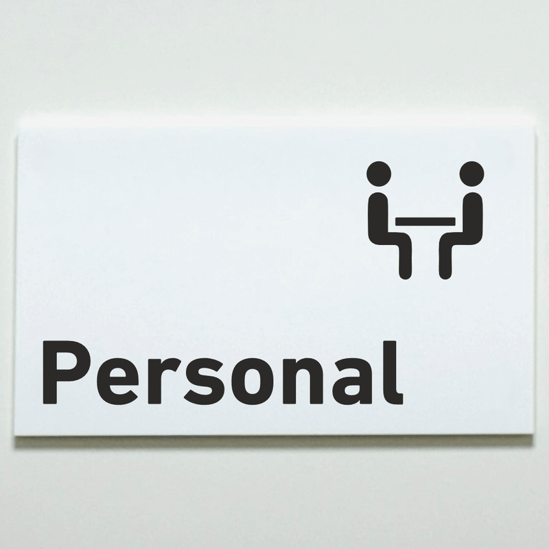 Praxisschild aus Acryl oder Folie Personal zum Kleben