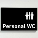 Schild für Ihre Praxis aus Acrylglas / Folie Personal WC zum Kleben