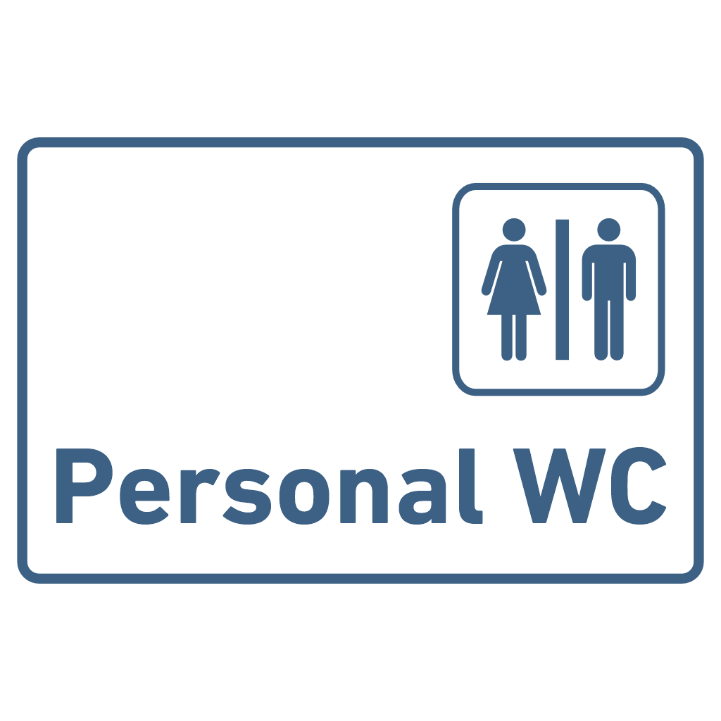 PERSONAL WC - Praxisschild aus Acrylglas / Folie in 130 x 200 mm zum Kleben