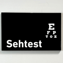 Türschilder für Ihre Praxis aus Acryl oder Folie Sehtest zum Kleben