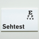 Türschilder für Ihre Praxis aus Acryl oder Folie Sehtest zum Kleben