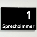 Praxisschild Acrylglas / Folienaufkleber Sprechzimmer 1-9 zum Kleben