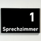 Praxisschild Acrylglas / Folienaufkleber Sprechzimmer 1-9 zum Kleben