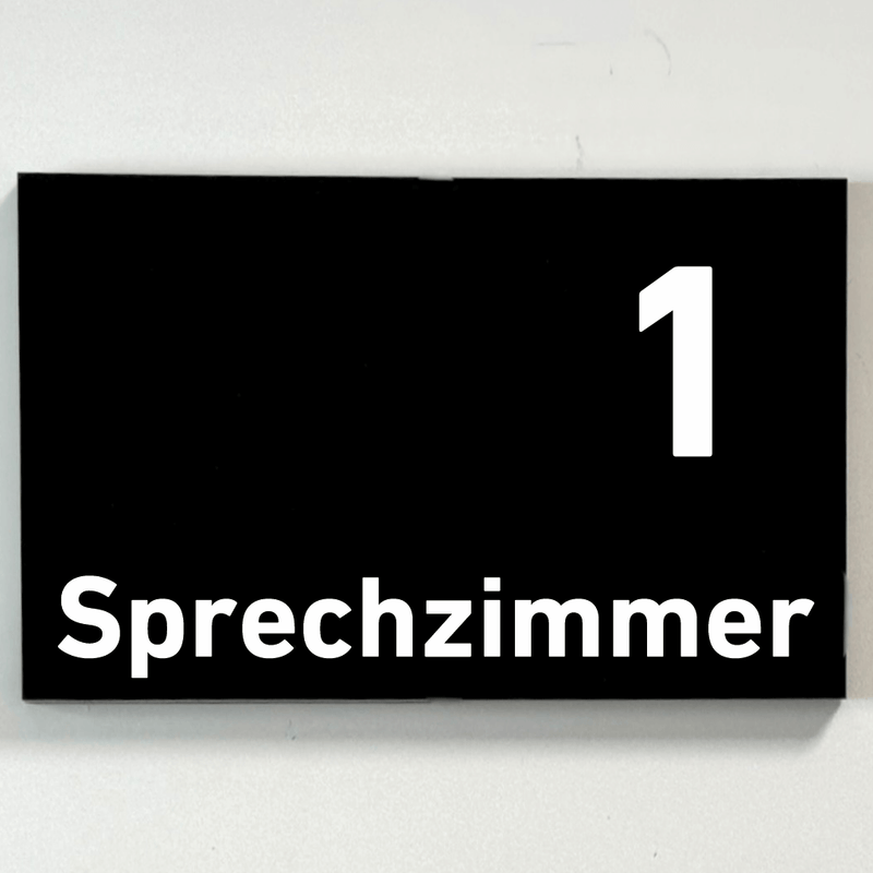 Praxisschild Acrylglas / Folienaufkleber Sprechzimmer 1-9 zum Kleben