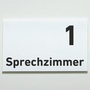 Praxisschild Acrylglas / Folienaufkleber Sprechzimmer 1-9 zum Kleben