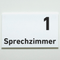 Praxisschild Acrylglas / Folienaufkleber Sprechzimmer 1-9 zum Kleben