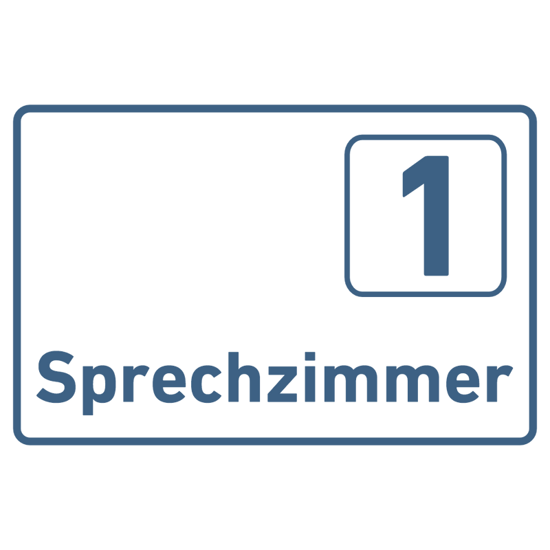 Praxisschild Acrylglas / Folienaufkleber Sprechzimmer 1-9 zum Kleben