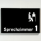 Praxisschild Acrylglas / Folienaufkleber Sprechzimmer 1-9 mit Piktogramm zum Kleben