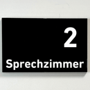 Praxisschild Acrylglas / Folienaufkleber Sprechzimmer 1-9 zum Kleben