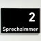 Praxisschild Acrylglas / Folienaufkleber Sprechzimmer 1-9 zum Kleben
