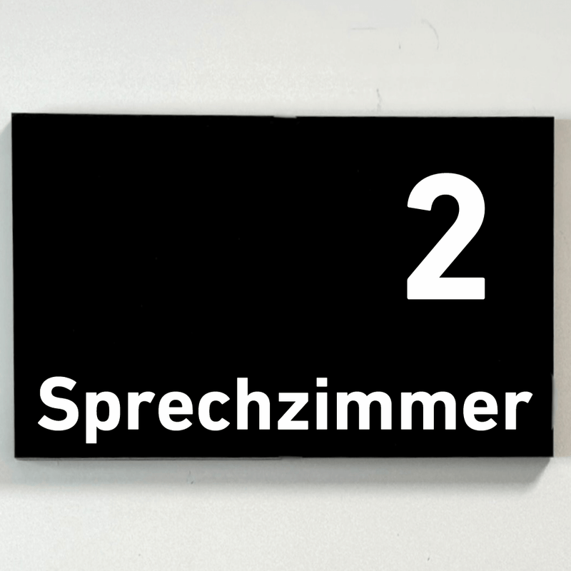 Praxisschild Acrylglas / Folienaufkleber Sprechzimmer 1-9 zum Kleben