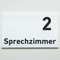 Praxisschild Acrylglas / Folienaufkleber Sprechzimmer 1-9 zum Kleben