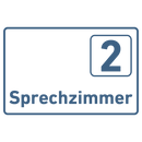 Praxisschild Acrylglas / Folienaufkleber Sprechzimmer 1-9 zum Kleben