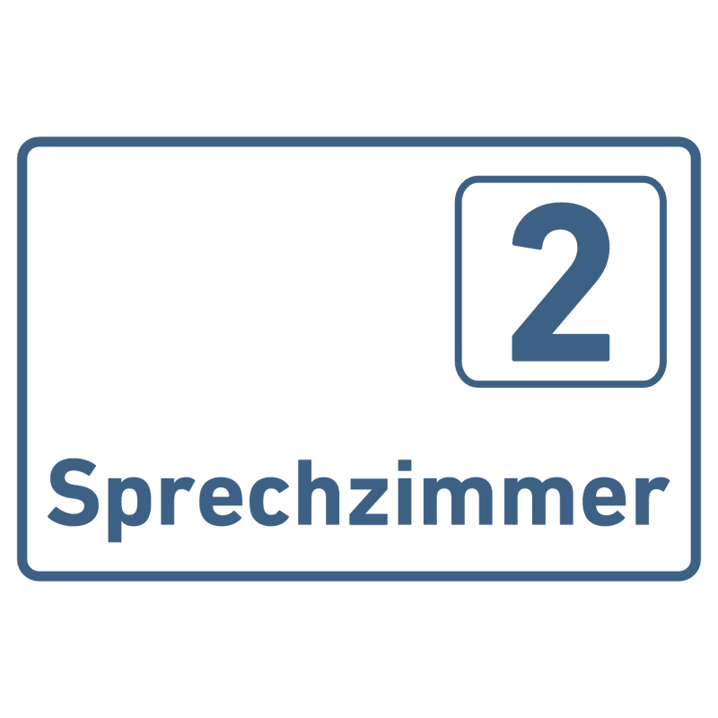 Praxisschild Acrylglas / Folienaufkleber Sprechzimmer 1-9 zum Kleben
