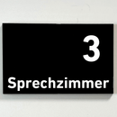 Praxisschild Acrylglas / Folienaufkleber Sprechzimmer 1-9 zum Kleben