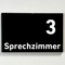 Praxisschild Acrylglas / Folienaufkleber Sprechzimmer 1-9 zum Kleben