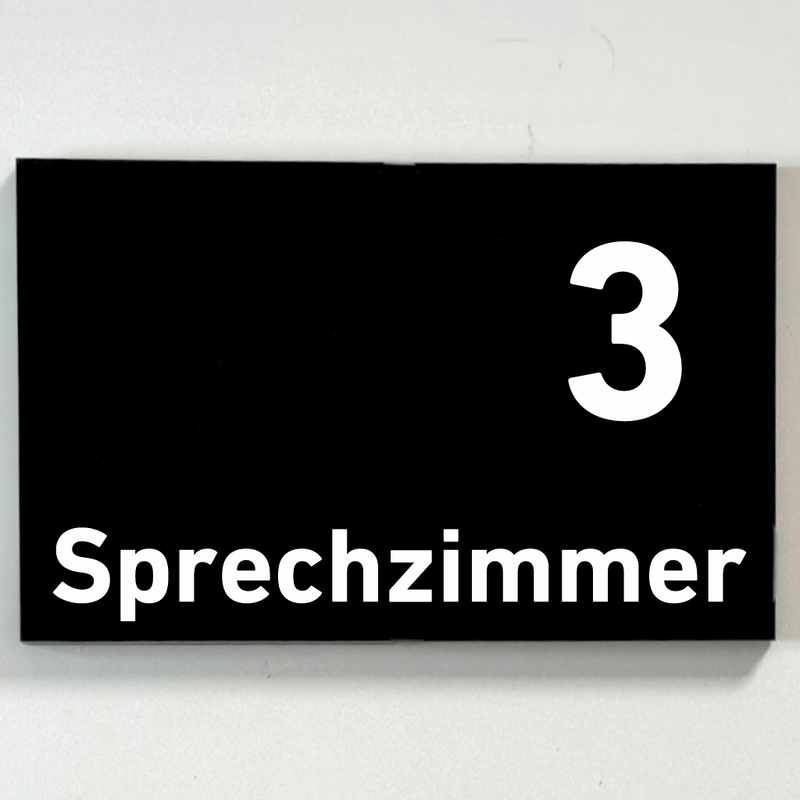 Praxisschild Acrylglas / Folienaufkleber Sprechzimmer 1-9 zum Kleben