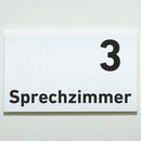 Praxisschild Acrylglas / Folienaufkleber Sprechzimmer 1-9 zum Kleben