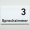 Praxisschild Acrylglas / Folienaufkleber Sprechzimmer 1-9 zum Kleben