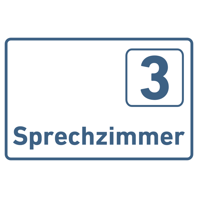 Praxisschild Acrylglas / Folienaufkleber Sprechzimmer 1-9 zum Kleben